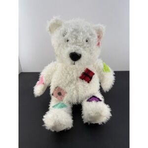 Comfort Crew Cuzzie White Patchwork Teddy Bear Soft Plush 15"